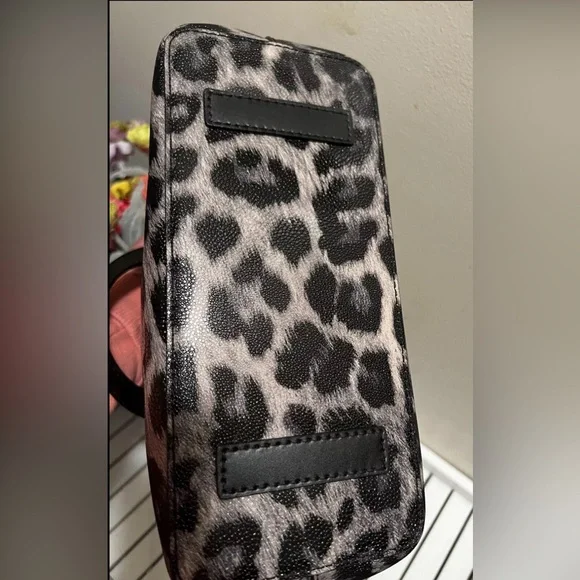 Kate ♠️ Spade New York Black & Gray Leopard Print Small Tote Handbag EUC RARE - Picture 5 of 8